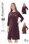 Women's Cotton Velvet Zipper Pocket Lace Long Sleeve Dress / Dusty Rose 3887
