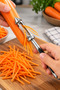 Metal Body Multifunctional Vegetable and Fruit Peeler Julienne Chopper Kitchen Utensil - 4