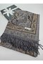 Women's Cashmere Textured Shoulder Shawl and Scarf Royal Paisley Embroidered Patterned Soft Textured Fringed 70 X2 00 cm - 4