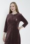 Women's Cotton Velvet Zipper Pocket Lace Long Sleeve Dress / Dusty Rose 3887 - 7