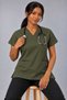 (E-Flex) Khaki Green Lycra Women's Single Top Non-Ironing Nurse and Doctor Uniform Scrubs Hospital Uniform - 3