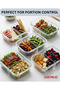 1040ml Glass Food Containers (Pack of 5) 2-Compartment, heat-resistant borosilicate glass meal prep set with airtight lids. Microwave, freezer, dishwasher safe lunch boxes - 3