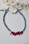 Certified 8 mm Apatite, Red Coral Natural Stone Necklace - 2