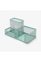 Metal File 3 Compartment Desktop Organizer Pen Holder Note Holder Set Pastel Green