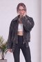 Women's Zippered Belt Detailed Bomber Jacket Black, Burgundy, Brown, Gray - 2
