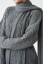 Women's Anthracite Sweater-Shawl-Pants Hair Knit 3-Piece Knitwear Set - 4