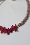 Certified 8 mm Sunstone, Red Coral Natural Stone Necklace - 3