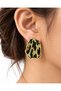 Women's Black Gold Leopard Pattern Geometric Wavy Edge Large Earrings – Modern and Stylish Design - 5