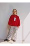 Girl's Striped Heart Patterned Loose-Fit Trousers with Elastic Waist and Pockets