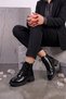 Torven Imported Special Series Patent Leather Lace-Up Women's Boots Black