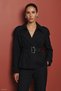 Belt Detailed Short Trench Coat - Black