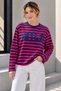 Wild Printed Striped Long Sleeve Women's Sweatshirt My3535 - 3