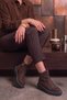 Lorenza Stone-Detail Zippered Suede Women's Boots Brown - 2
