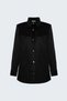 Suede Shirt with Snap Detail - Black - 3