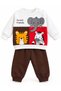 Baby Boy Set Seasonal Shoulder Snap Fastener Elephant Tiger Zebra Printed Top and Bottom Set 9-24 Months