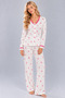 Women's Floral & Butterfly Print V-Neck Buttoned Long Sleeve Camisole Pajama Set - 2