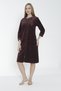 Women's Cotton Velvet Zipper Pocket Lace Long Sleeve Dress / Burgundy 3887 - 5
