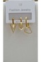 Triangle and Heart Figure 3-Piece Earring Set - 2