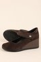 Genuine Leather Women's Wedge Heeled Shoes Msa.1942 Brown Suede - 6
