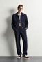 Men's Lined Double Zipper Crop Jacket and Baggy Pants Two-Piece Set