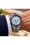 Men's Wristwatch White Dial Silver Color Steel Band 44mm Three Indicators Sporty and Classic - 2