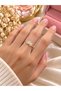 Gold Color White Stone Flower Model Elegant Sparkling Women's Ring - 2