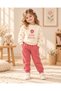 Floral Embroidered Polka Dot Girls' 2-Piece Tracksuit Set