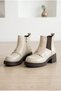 Women's Patent Leather Shiny Metal Accessory Zippered Thick Heeled Chelsea Boots - 2