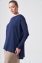 Rubberized Sleeves Knitted Tunic 116 Navy Blue - 4