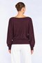 Women's Plum Boat Neck Blouse with Piping at Hem - 3