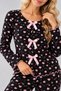 Women's Patterned Bow Detailed Buttoned Long Sleeve Camisole Pajama Set - 5