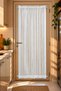 Foldet Briz Kelebek 1-3 Folded Pleated Tulle Curtain for Door and Window, Off-White Ecru, Rods Included - 2