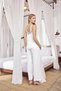 Lace and Low-Cut Satin Pajama Set - 6