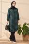 Long Plaid Lumberjack Shirt Tunic Green Hm2972 - 2