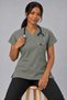 (E-Flex) Olive Green Lycra Women's Single Top Non-Ironing Nurse and Doctor Uniform Scrubs Hospital Uniform - 3