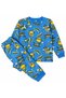 Boys' 100% Cotton Blue Astronaut Patterned Long Sleeve Pajama Set - 2