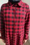 Long Plaid Lumberjack Shirt Tunic Red Hm2972 - 4