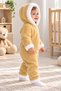 Beige-White Premium Wellsoft Plush Baby Romper - 2