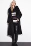 Premium Wool Faux Fur Coat Black 17025 - 2