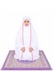 Linda Women's Prayer Dress with Pink Ruffle Trim – Modest Islamic Salah & Namaz Outfit, Full-Length Muslim Prayer Wear with Matching Head Cover - 2