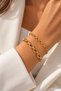 Steel 2-Piece Women's / Men's Combination Bracelet Set Oval Model / with Extension Chain / Gold / Silver Color - 2