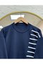 Sabisima Half Plush Striped Tunic-Sy3314 Navy Blue - 2