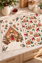 Gingerbread Cottage Cookie House Bowknot Cream Red Christmas Patterned 2-Piece Kitchen Towel Set 35X55 - 8