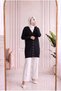 Sabinur Baklava Pattern Mini Gold Buttoned Cardigan-Sy3290 Black