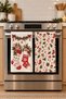 Christmas Stockings Socks Candy Gift Red Cream Christmas Patterned Set of 2 Kitchen Towels 35X55 - 4