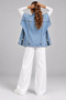 Women's Poncho Oversize Denim Vest - 2
