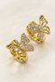 Non-Tarnishing Stainless Steel Butterfly Figured Zircon Stone Earrings for Young People and Children – Stylish Gold Earrings - 3