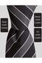 Grey Striped Black Classic Tie – 8 cm Wide - 2