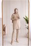 Sabinur Baklava Pattern Mini Gold Buttoned Cardigan-Sy3290 Stone