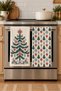 Nordic Folk Tree Scandinavian Pine Tree Green Tile Christmas Patterned Set of 2 Kitchen Towels 35X55 - 4